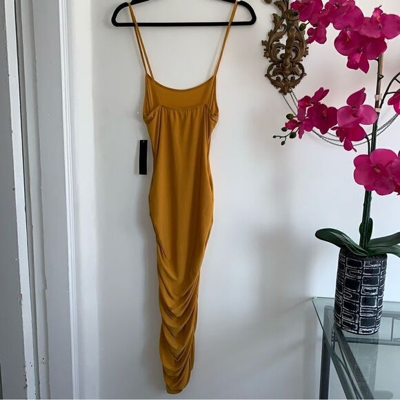 RUCHED MIDI DRESS - Picture 6 of 14